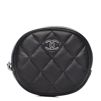 Chanel Lambskin Quilted Zip Around Classic Coin Purse Black 1 of 8