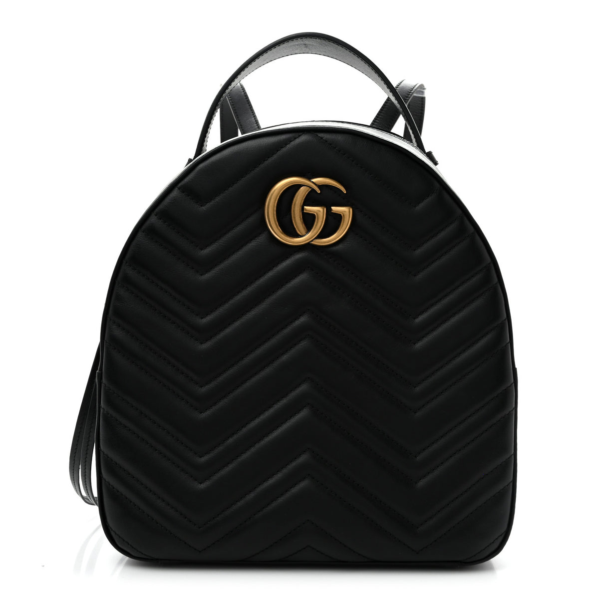 Gucci Calfskin Matelasse GG Marmont Dome Backpack Black 1 of 12
