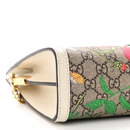 Gucci GG Supreme Monogram Flora Web Small Ophidia Chain Shoulder Bag White 9 of 10