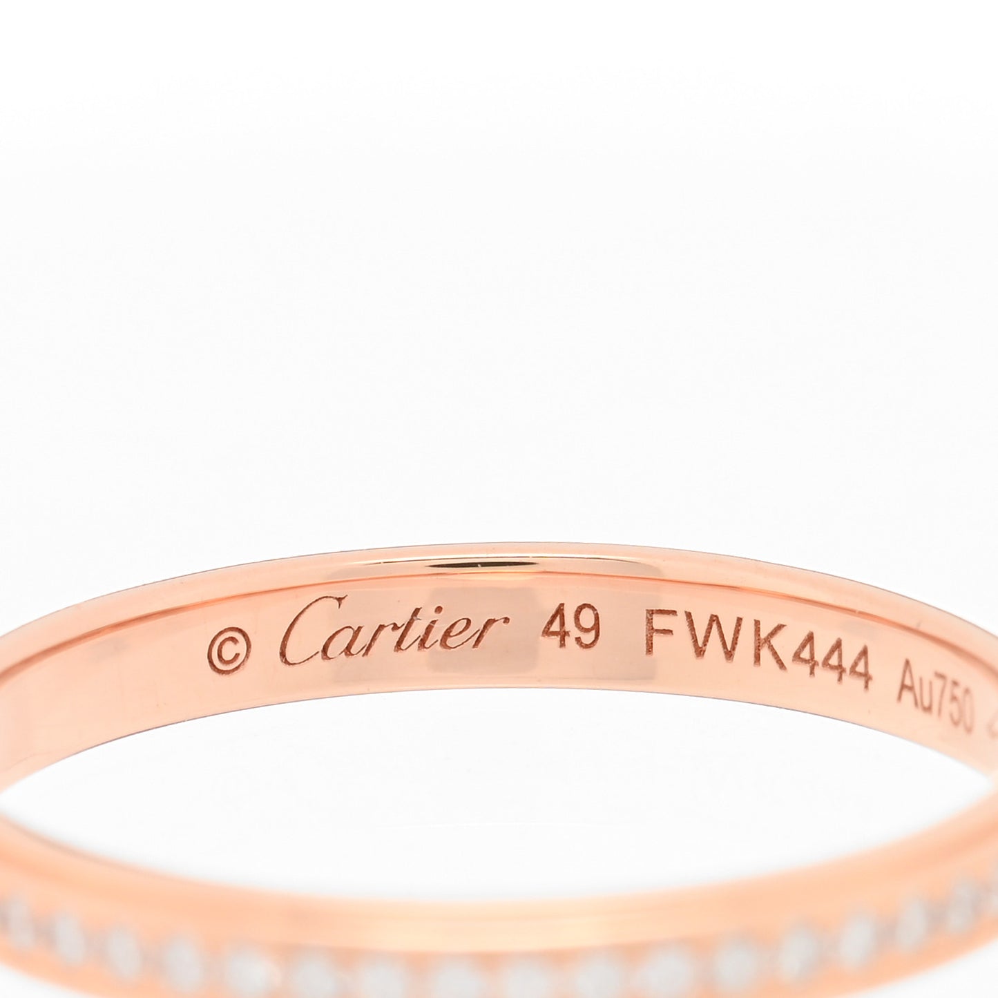 18K Pink Gold Diamond 2.3mm D'Amour Wedding Band Ring 49 5