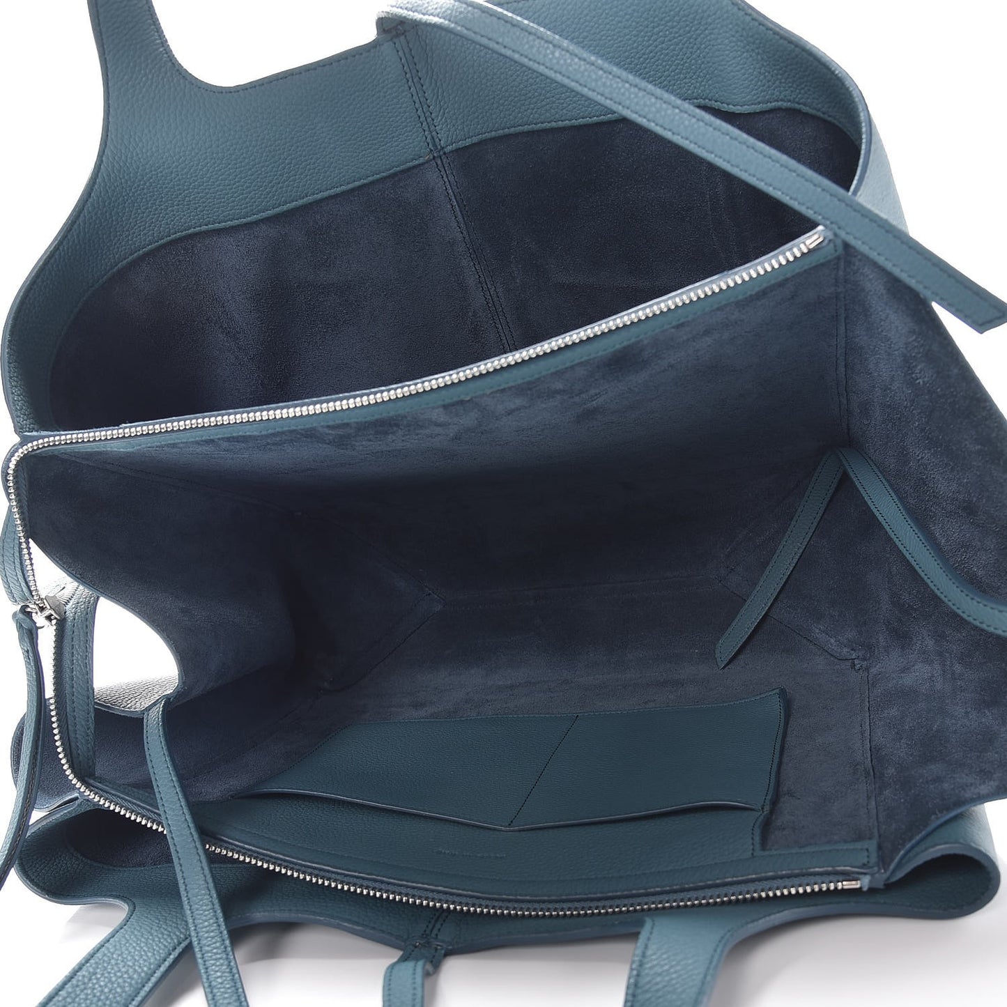 Baby Grained Calfskin Medium Tri-Fold Bag Ocean