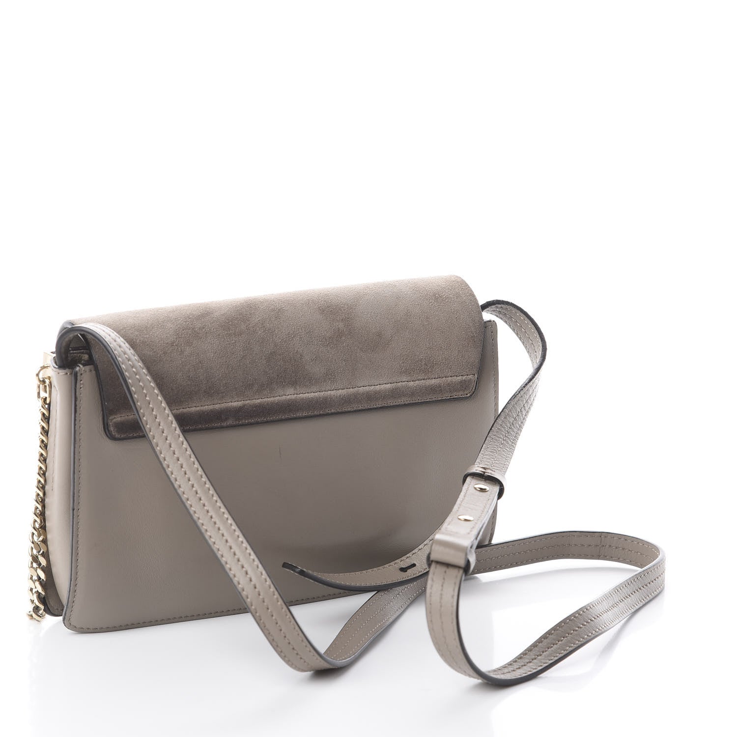 Chloe Suede Calfskin Small Faye Shoulder Bag Motty Grey 2 of 7