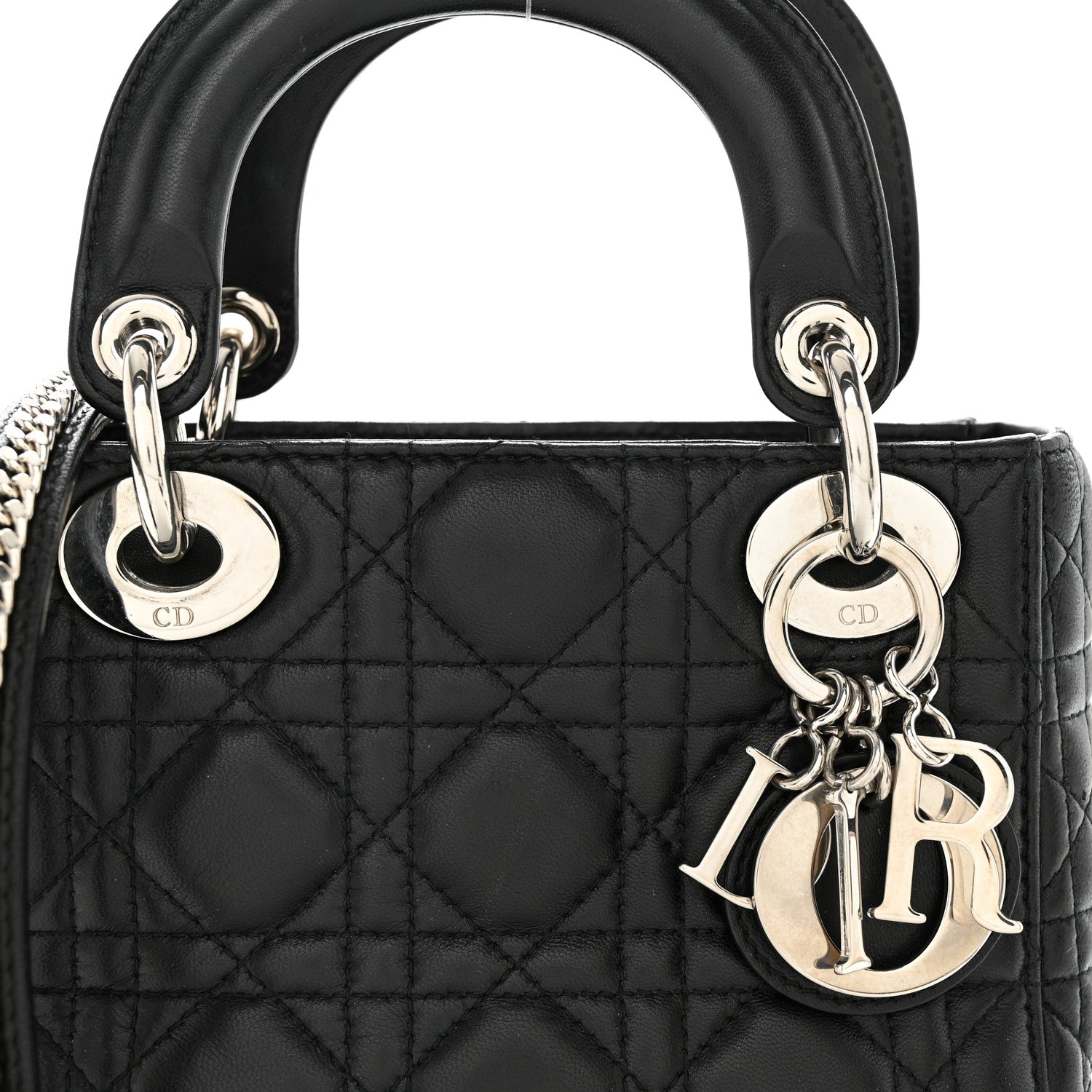 Christian Dior Lambskin Cannage Mini Lady Dior Black 8 of 10