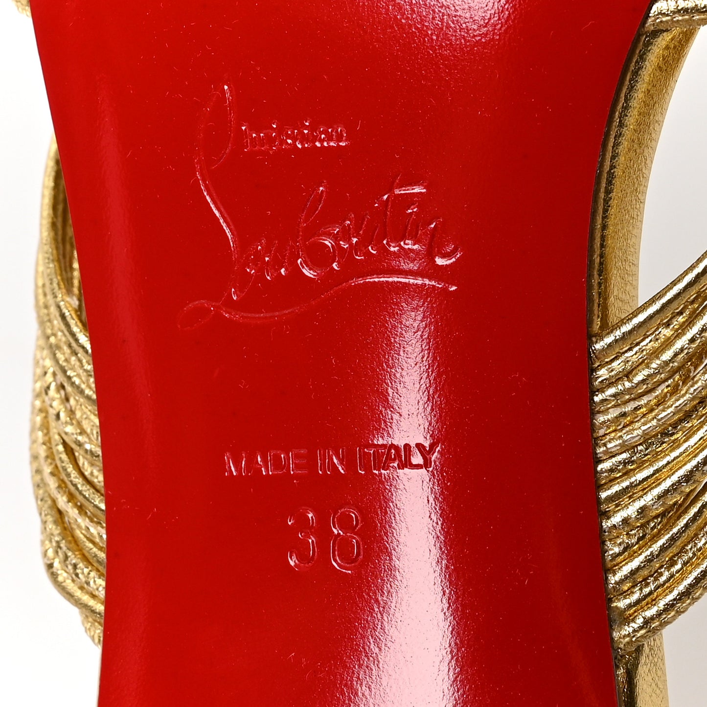 Metallic Calfskin Multitaski 70 Slide Sandals 38 Gold