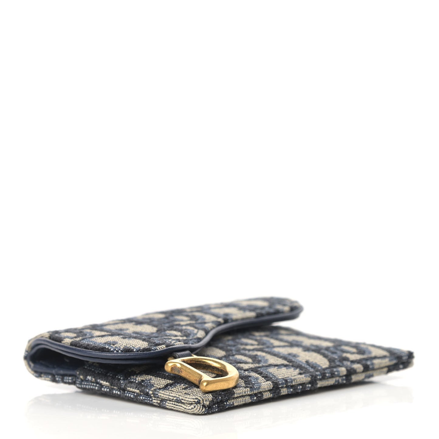 Oblique Saddle Card Holder Blue