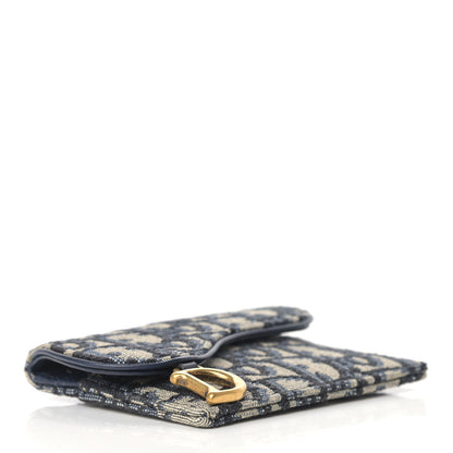 Christian Dior Oblique Saddle Card Holder Blue 4 of 7