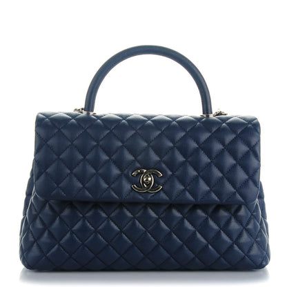 Chanel Caviar Quilted Medium Coco Handle Flap Navy 1 of 8