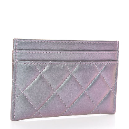 Chanel Iridescent Lambskin Quilted Reissue Card Holder Light Purple 3 of 9
