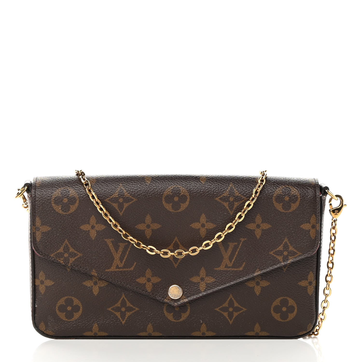Louis Vuitton Monogram Pochette Felicie Chain Wallet Fuchsia 3 of 21