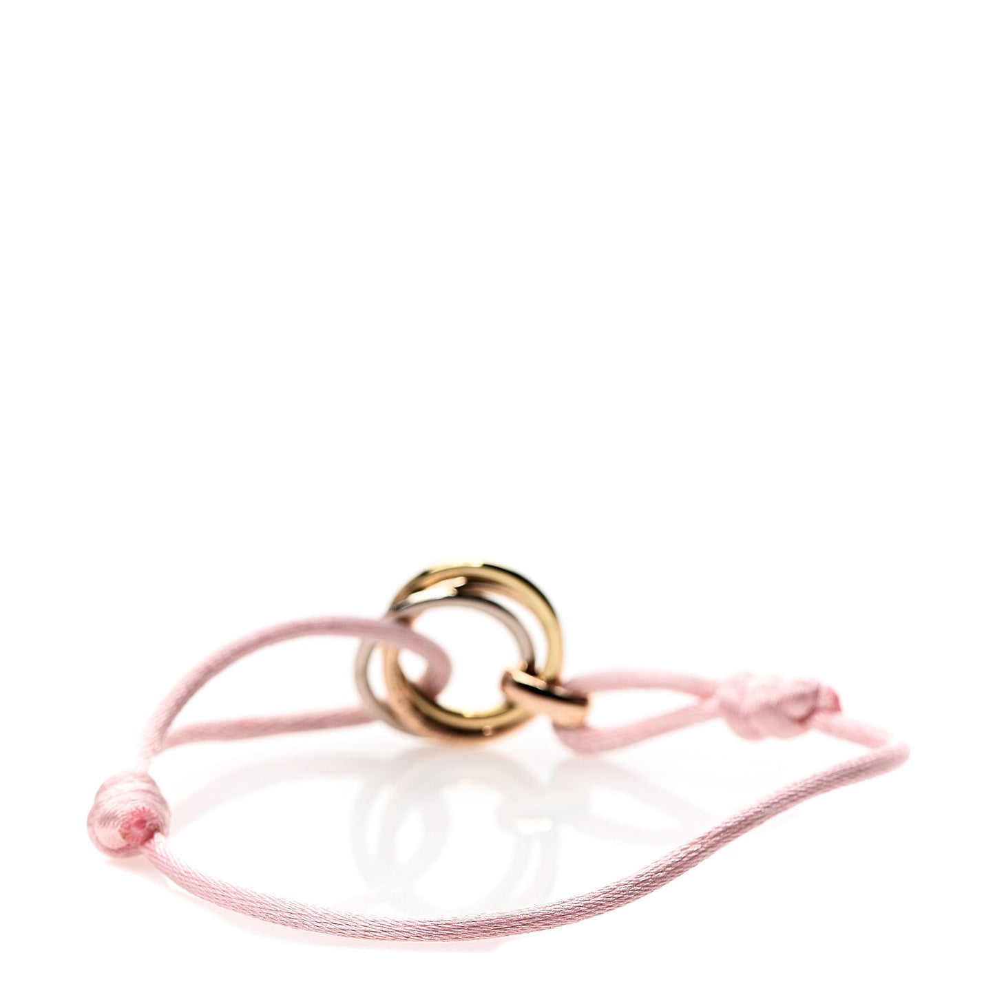 18K Pink Yellow White Gold Diamond Trinity Star Adjustable Cord Bracelet Pink