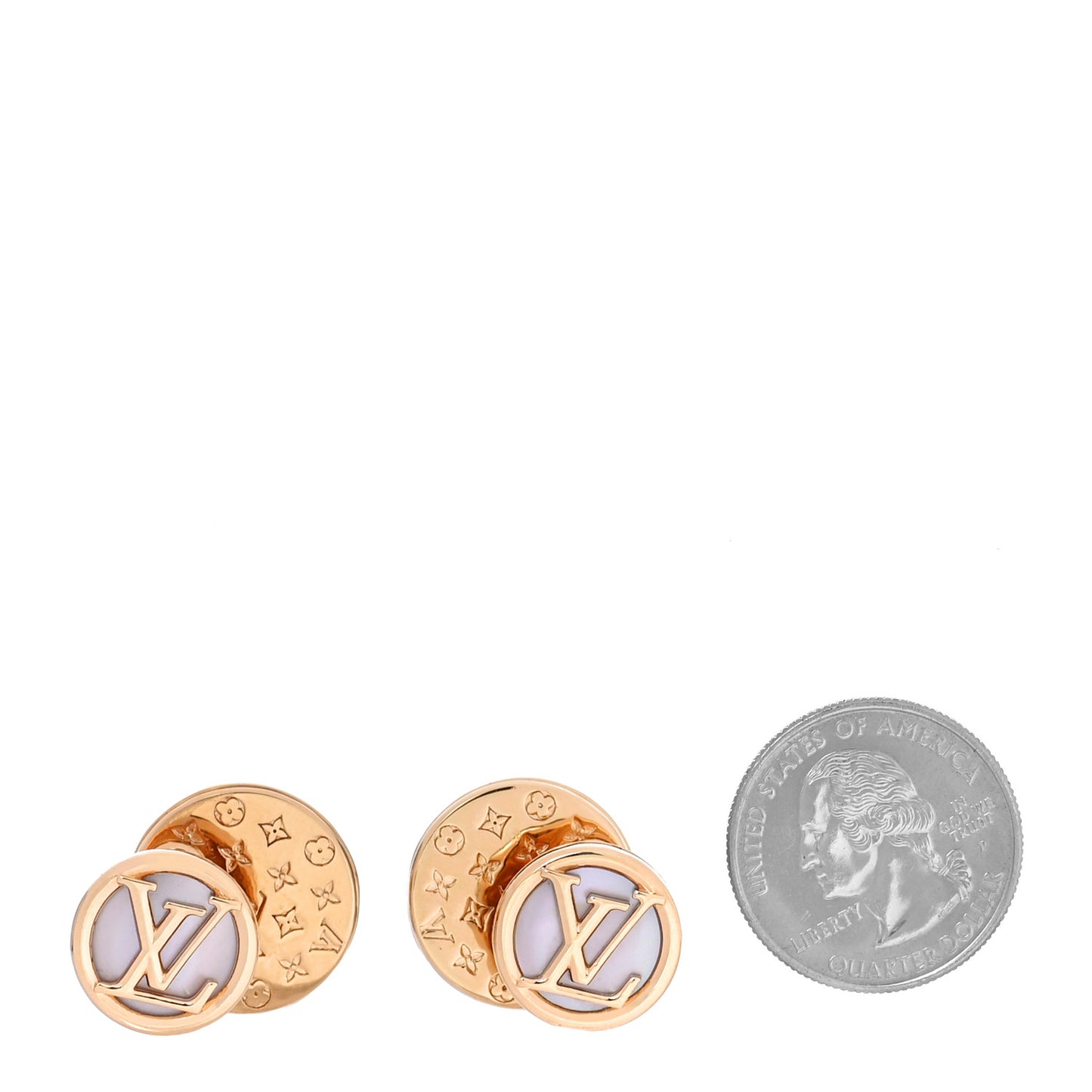 Mother of Pearl L to V Pearlfection Earrings Gold