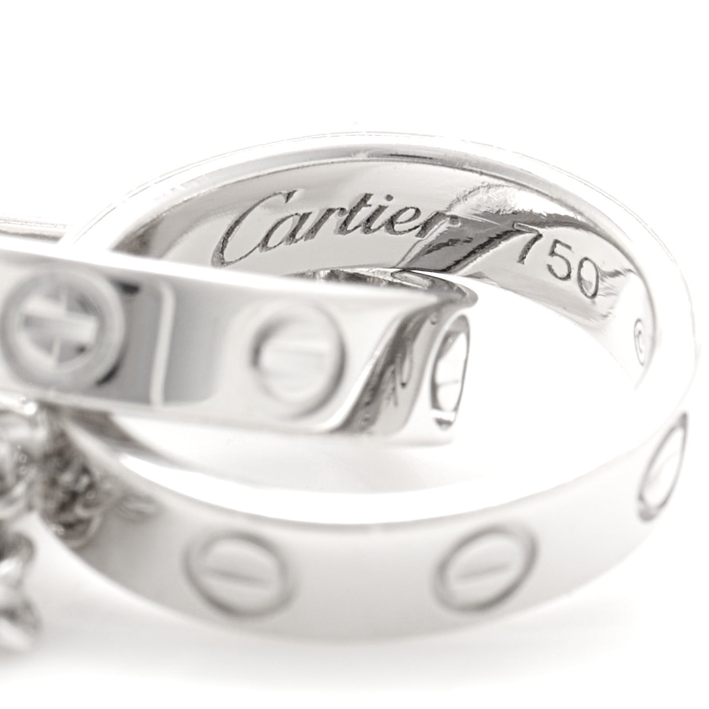 18K White Gold Interlocking LOVE Necklace