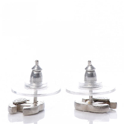 Chanel Crystal Mini Timeless CC Earrings Silver 3 of 5