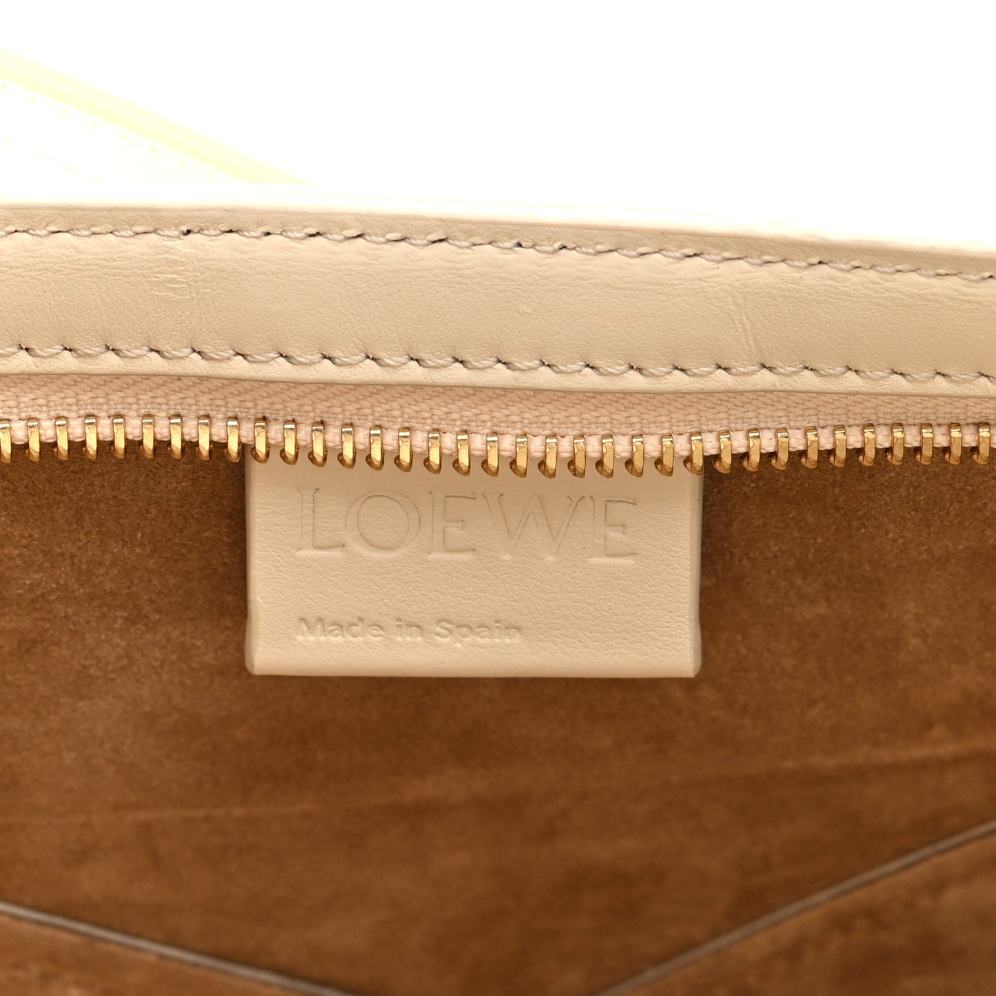 Shiny Calfskin Mini Cropped Puzzle Fold Tote White