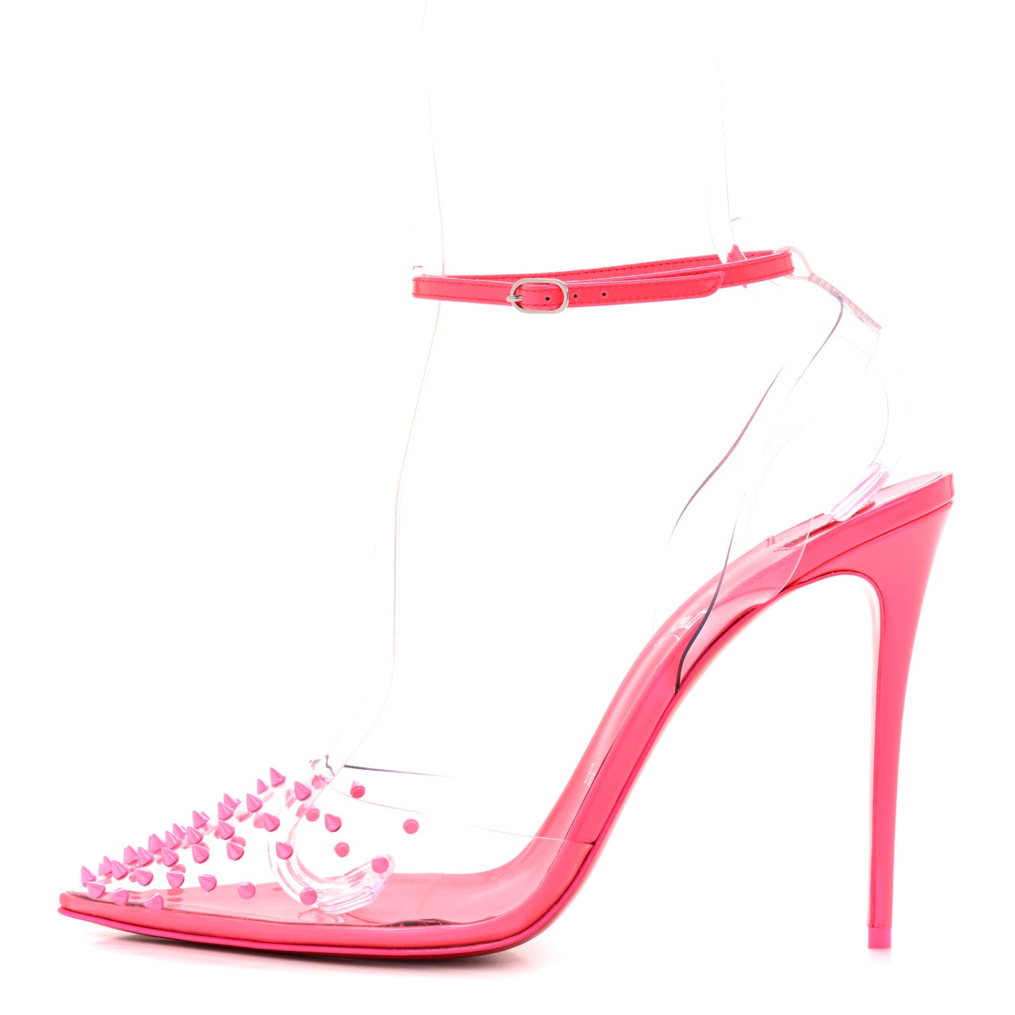 PVC Patent Perle Spikoo 100 Pumps 41 Fluo Pink