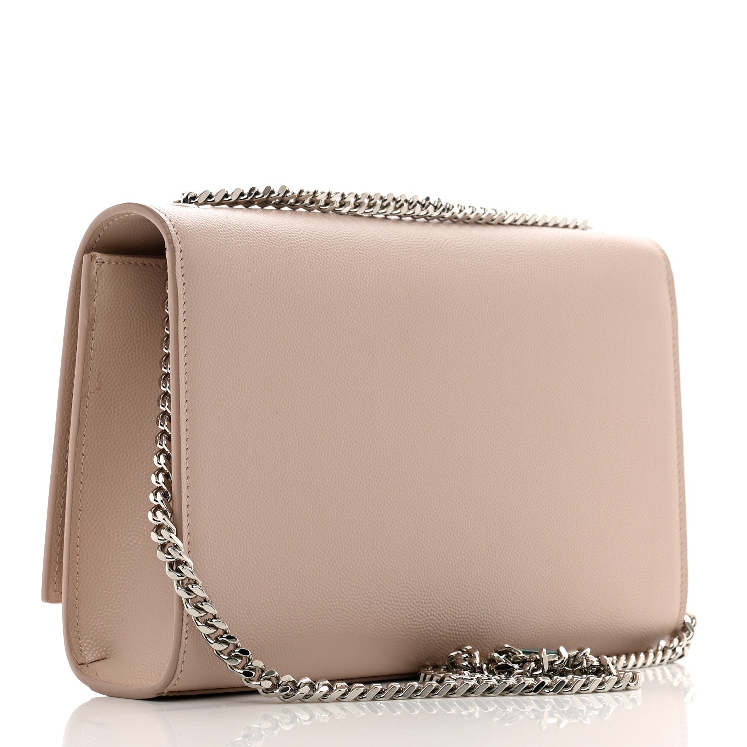 Saint Laurent Grain De Poudre Medium Monogram Kate Satchel Marble Pink 3 of 11
