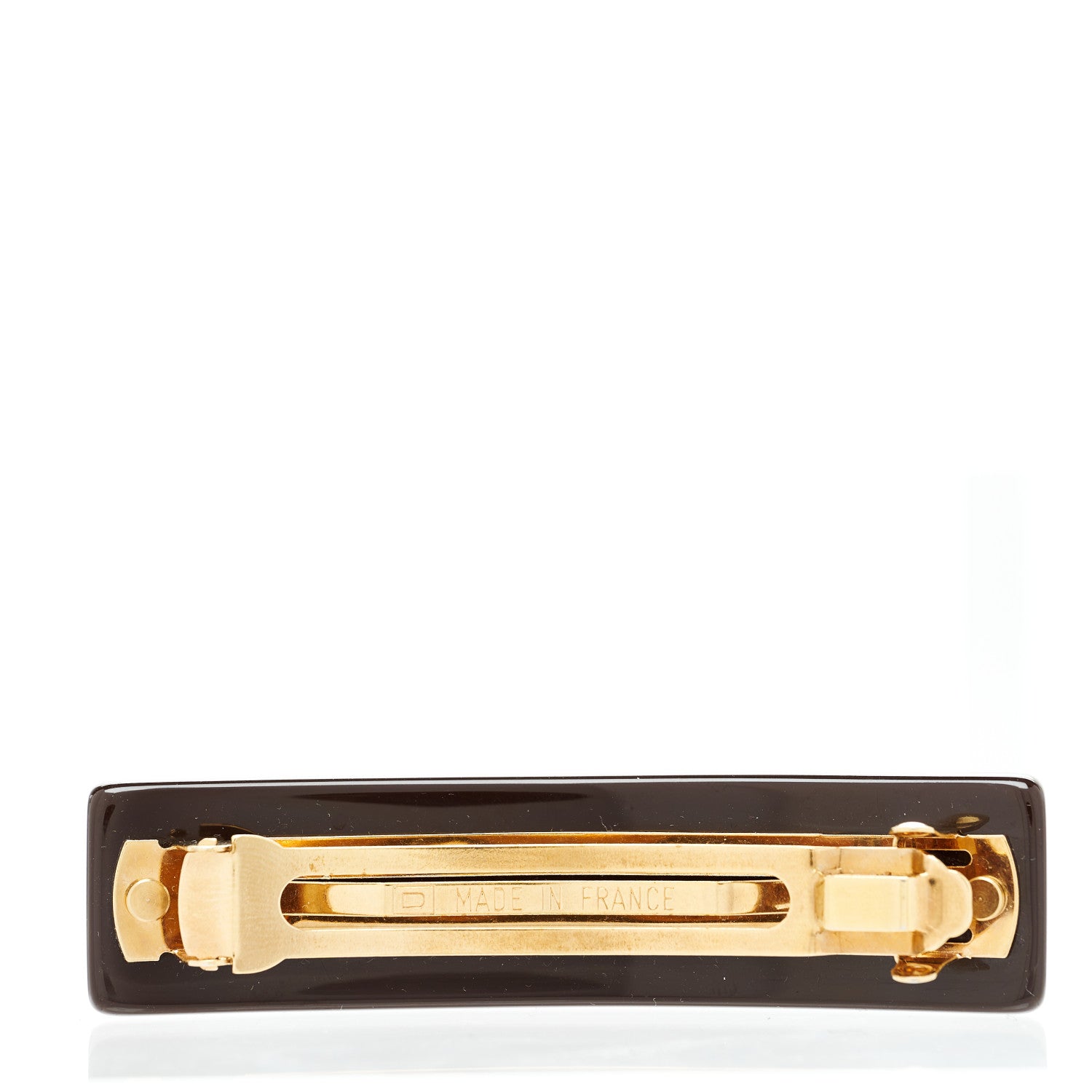 Louis Vuitton Resin Swarovski Crystal Inclusion Barrette GM Marron 4 of 4