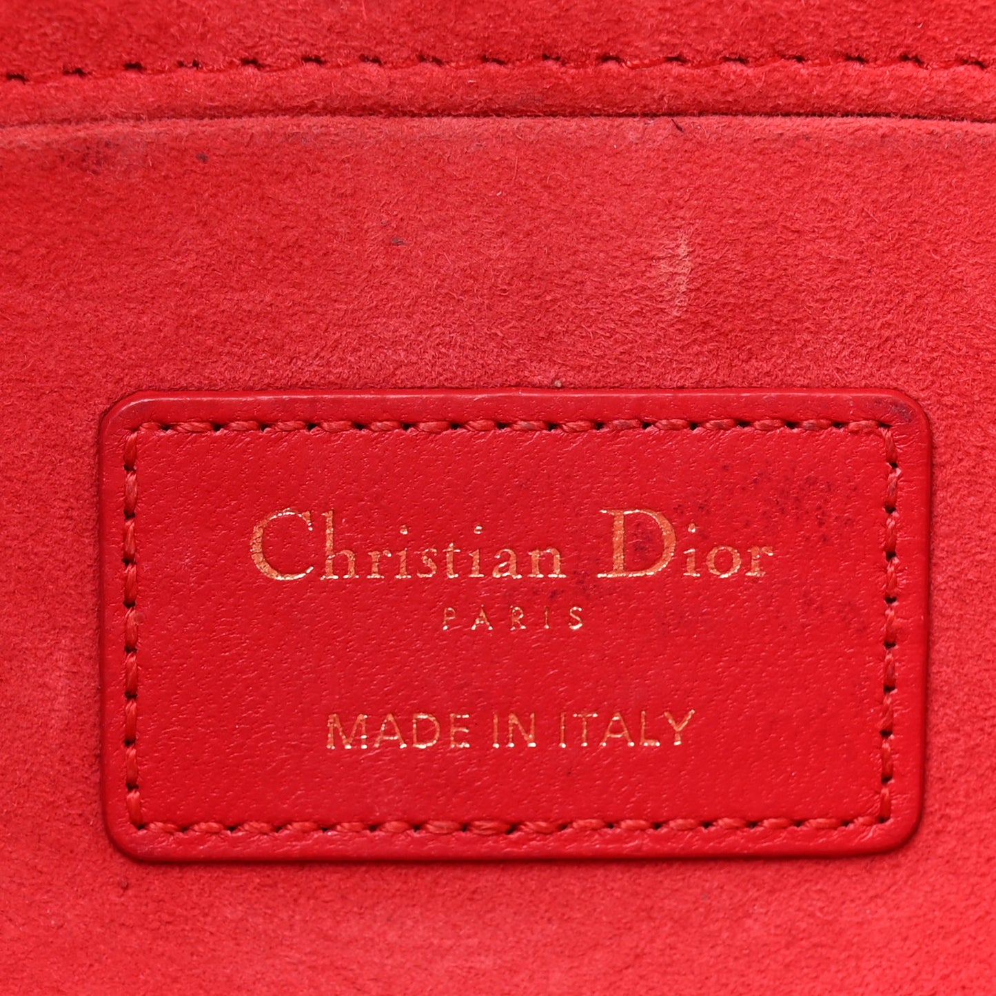Lambskin Cannage Medium Lady D-Joy Red