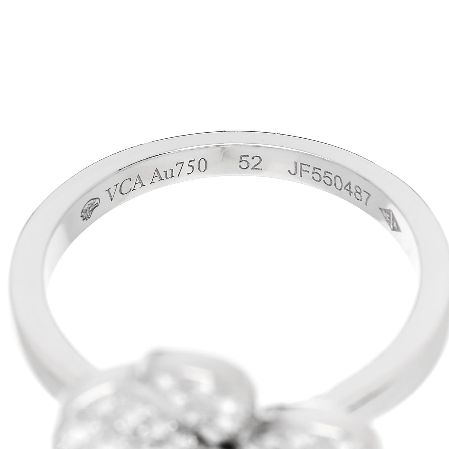 Van Cleef & Arpels 18K White Gold Diamond Small Frivole Ring 52 6 5 of 6
