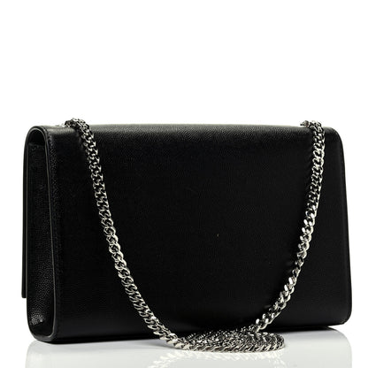 Saint Laurent Grain De Poudre Medium Classic Monogram Kate Satchel Black 2 of 4