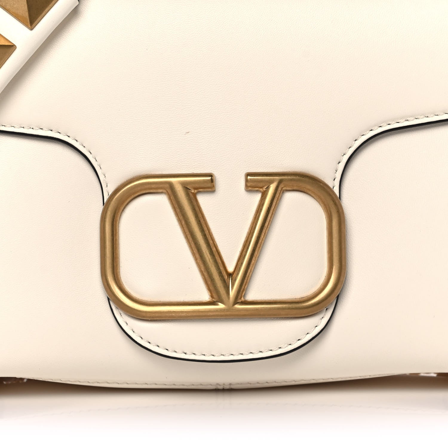 Valentino Garavani Nappa Stud Sign Shoulder Bag Ivory 9 of 10