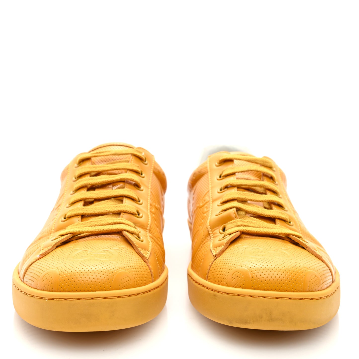 Calfskin GG Tennis Embossed Mens Ace Sneakers 39 Crop