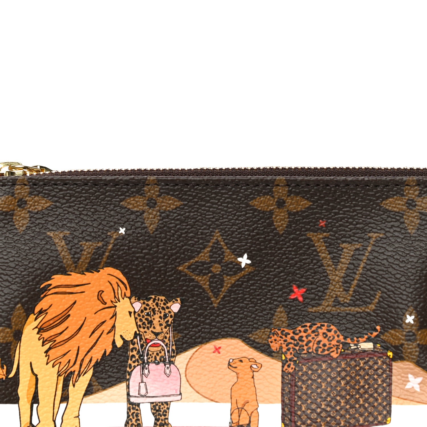 Louis Vuitton Monogram 2018 Christmas Animation Mini Cats Pochette Accessories 8 of 11