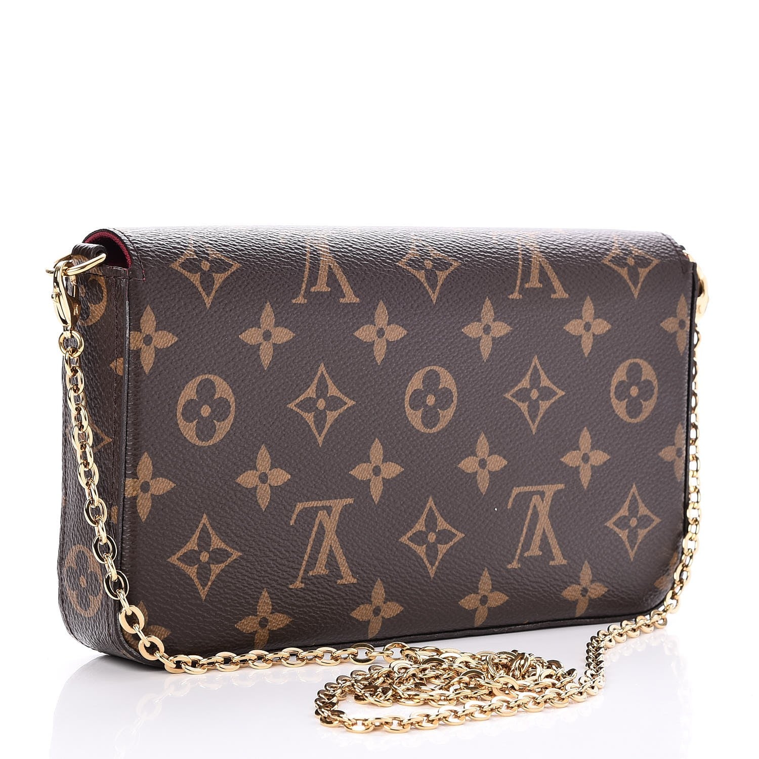 Louis Vuitton Monogram Pochette Felicie Chain Wallet Fuchsia 3 of 8