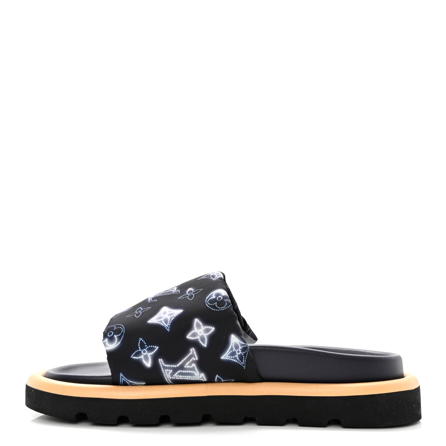 Nylon Monogram Womens Pool Pillow Comfort Mules 39 Navy Blue