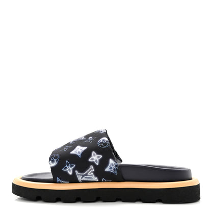 Louis Vuitton Nylon Monogram Womens Pool Pillow Comfort Mules 39 Navy Blue 1 of 9