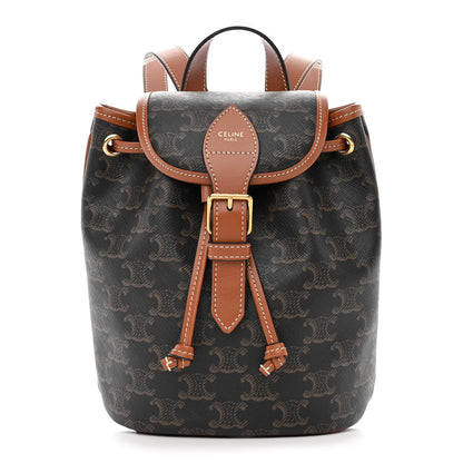 Celine Triomphe Canvas Calfskin Mini Folco Backpack Tan 1 of 9