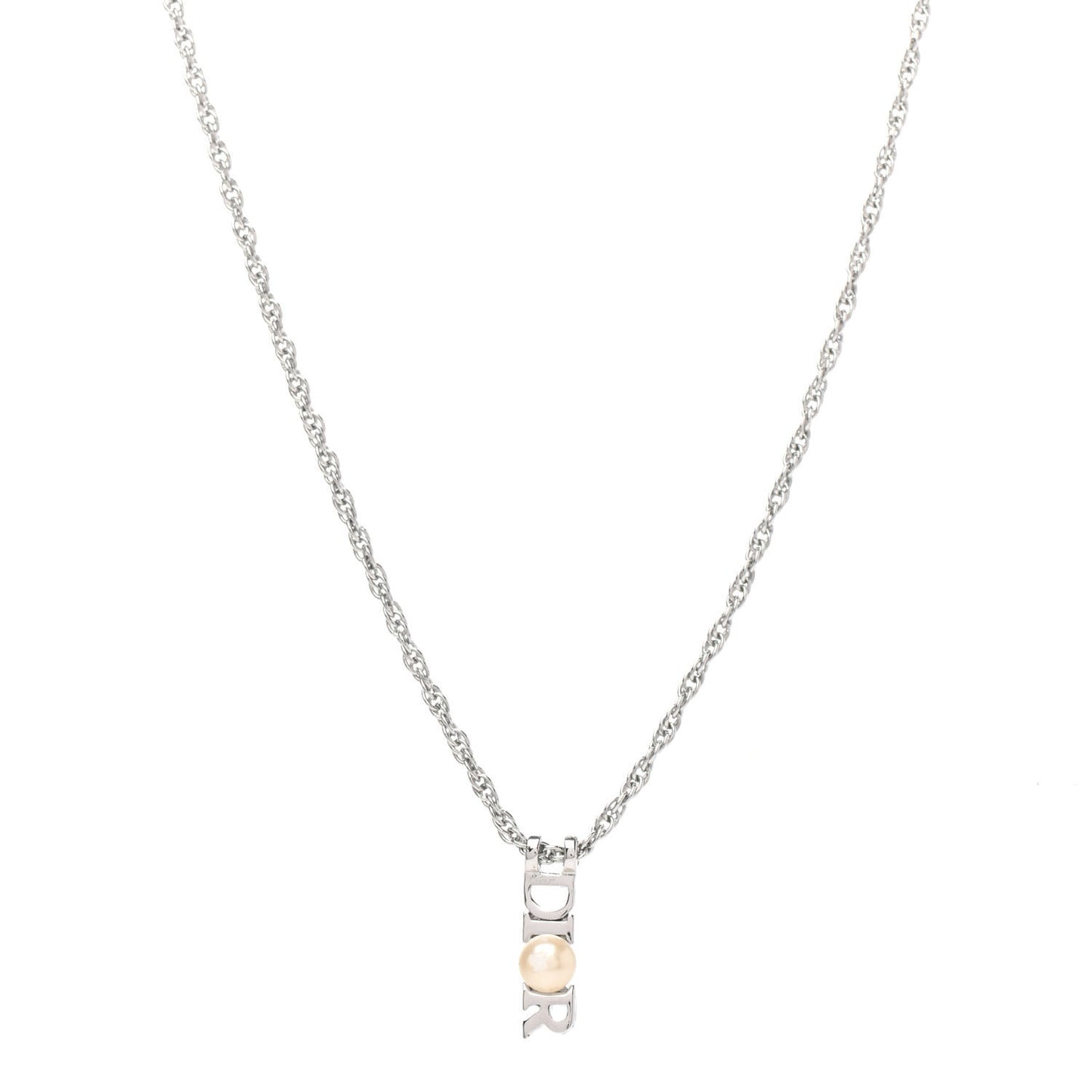 Pearl Logo Necklace Silver
