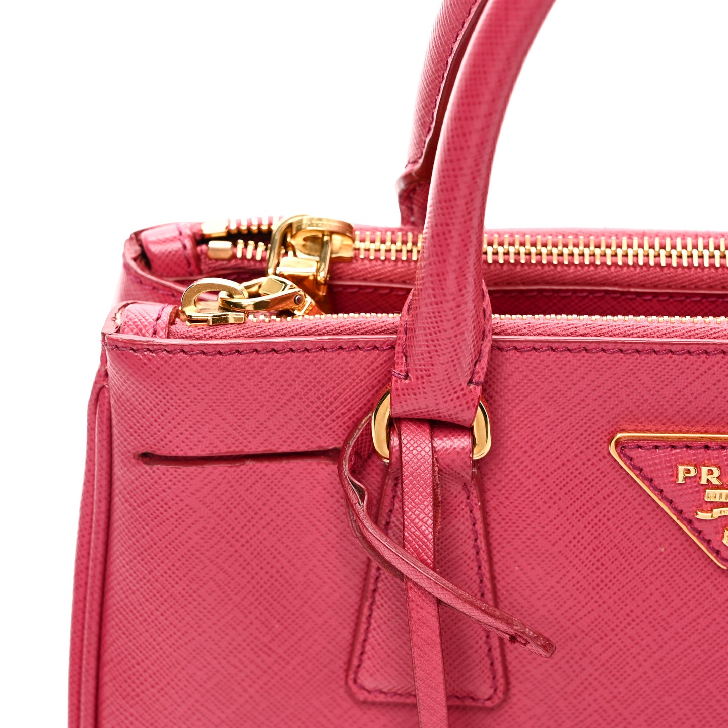 Saffiano Mini Galleria Double Zip Tote Peonia