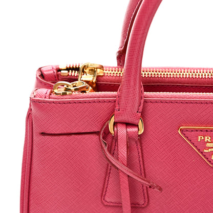 Prada Saffiano Mini Galleria Double Zip Tote Peonia 11 of 12