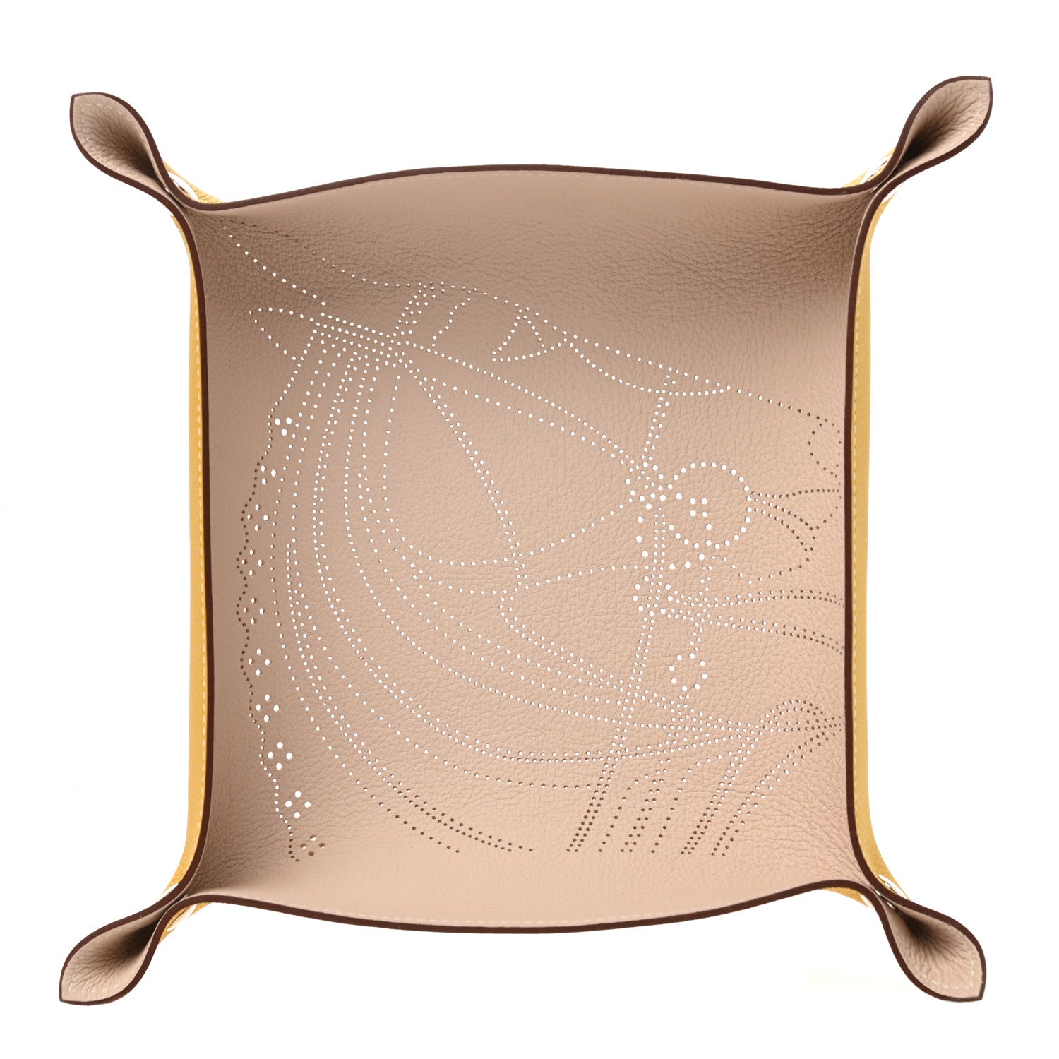 Hermes Taurillon Clemence Mises et Relances Robe Du Soire Change Tray Jaune Ivoire 1 of 7
