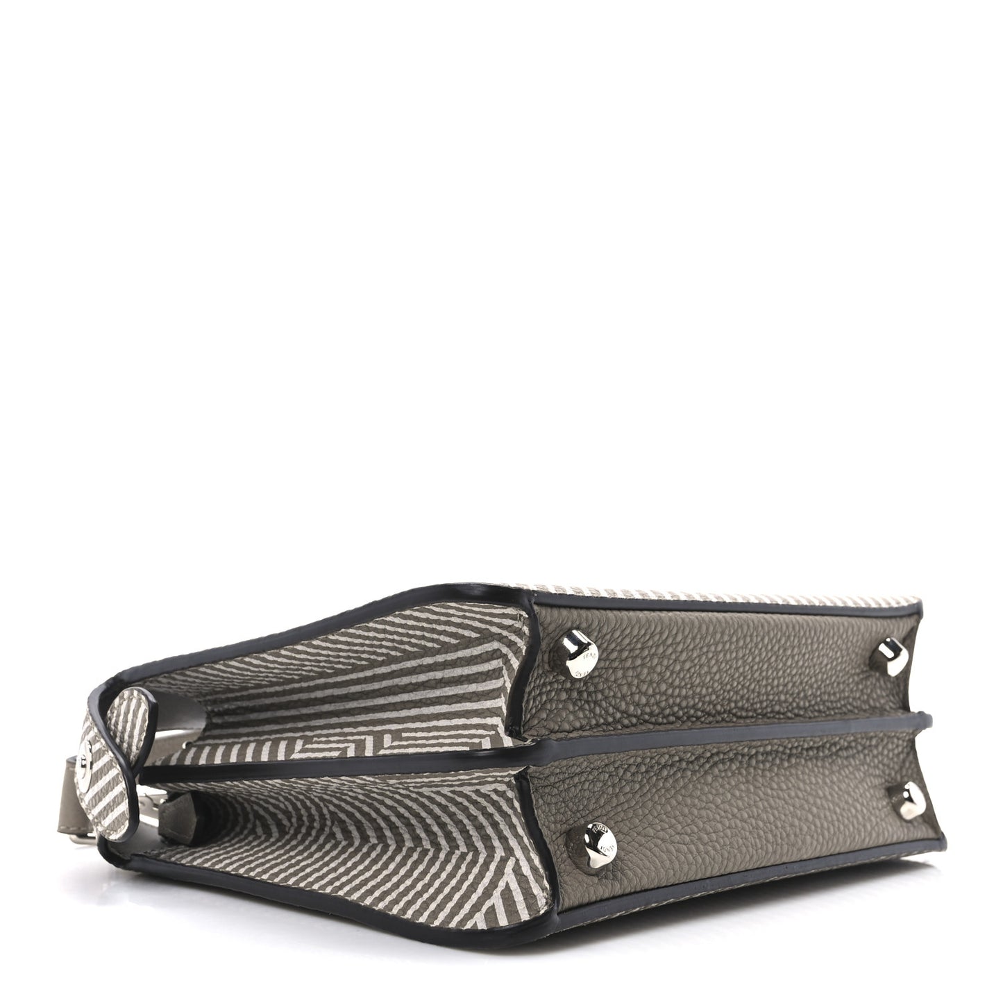 Cuoio Romano Striped Macro FF Bicolor Mini Peekaboo I SEE U Satchel Ghianda