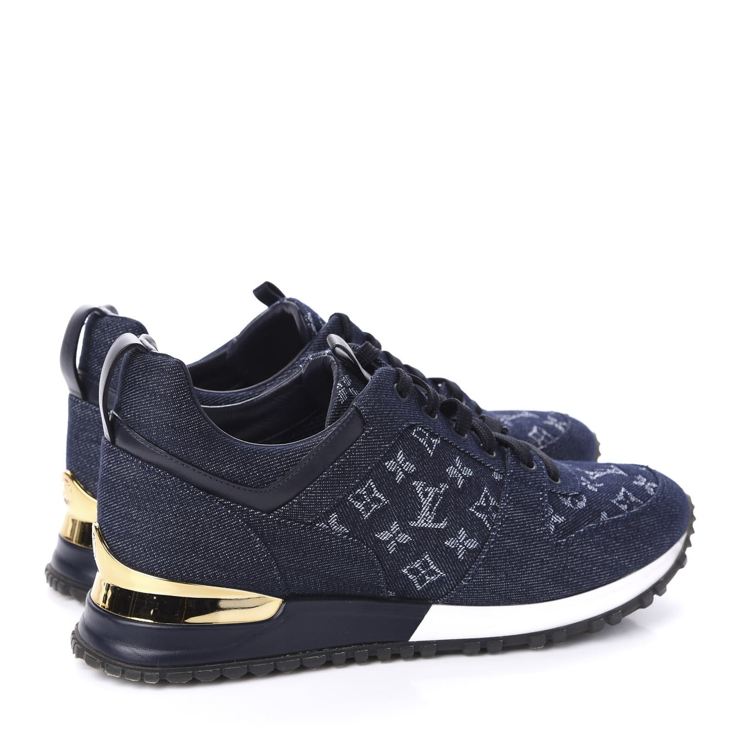 Denim Monogram Run Away Sneakers 39 Blue