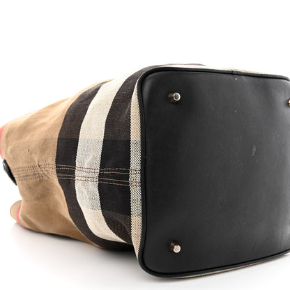 Burberry Canvas Mega Check Medium Ashby Hobo Black 12 of 25