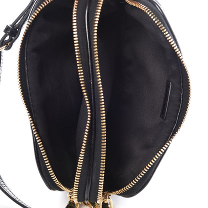 Miu Miu Vitello Lux Matelasse Double Zip Chain Shoulder Bag Black 7 of 11