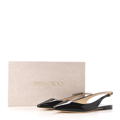 Jimmy Choo Patent Erin Slingback Flats 37.5 Black 8 of 8