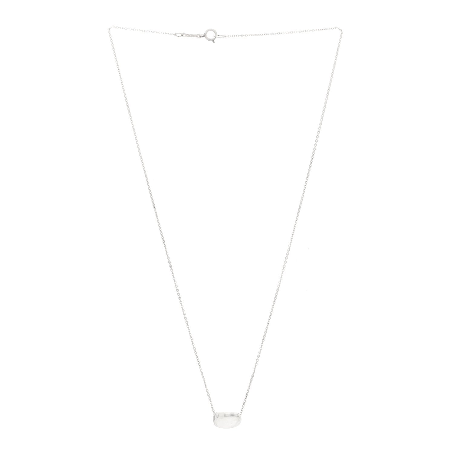 Tiffany Sterling Silver Elsa Peretti 8mm Bean Pendant Necklace 3 of 4