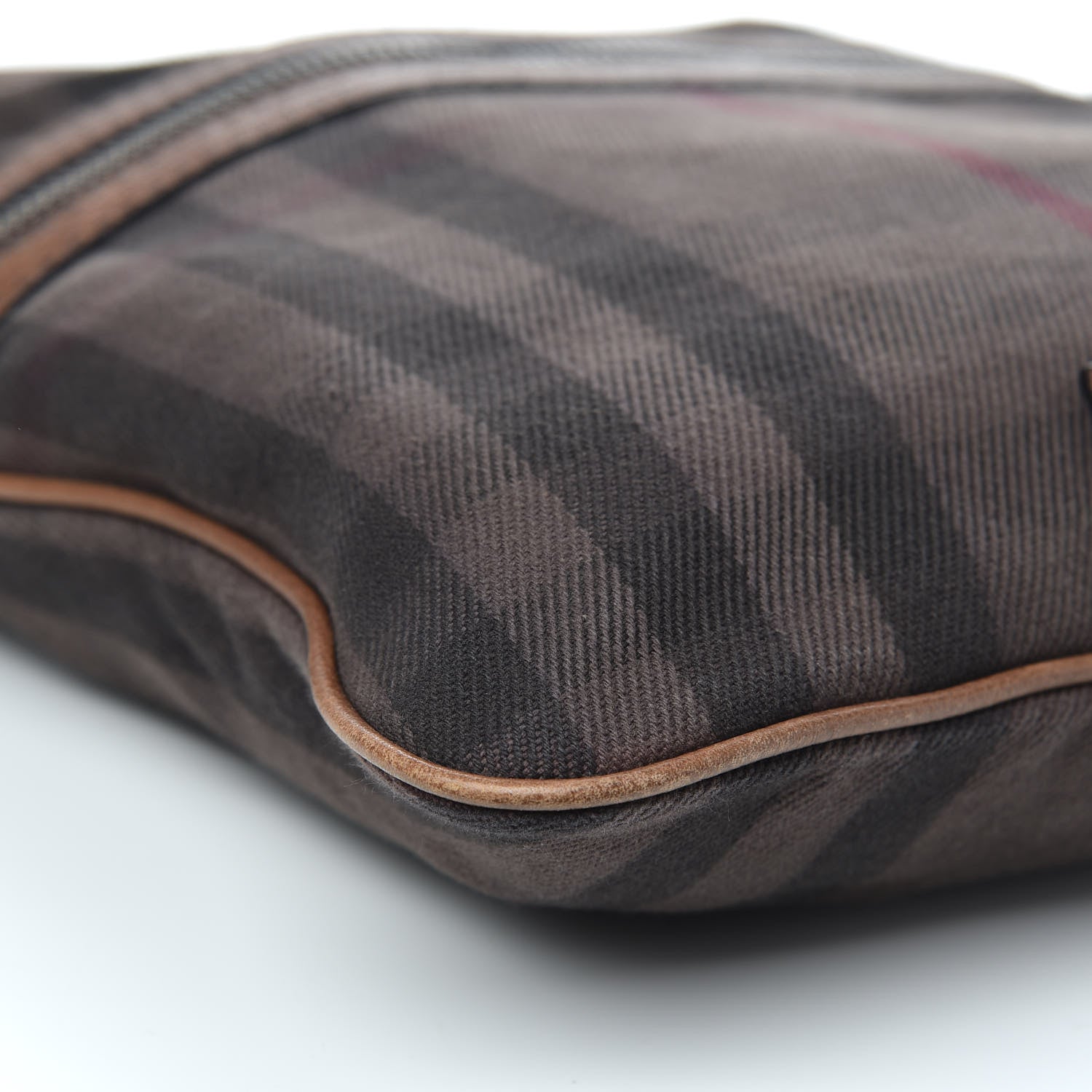 Burberry Overdyed Canvas House Check Flat Crossbody Messenger Bag Dark Brown 8 of 11