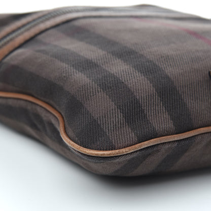 Burberry Overdyed Canvas House Check Flat Crossbody Messenger Bag Dark Brown 8 of 11