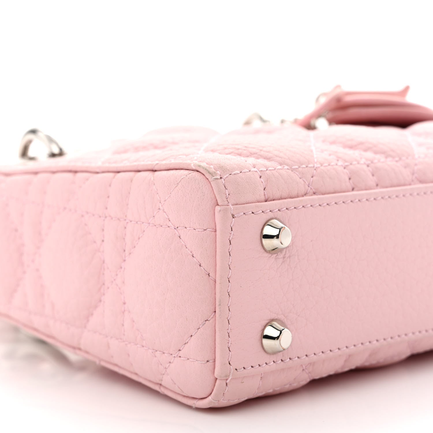 Christian Dior Grained Calfskin Cannage Nano Lady Dior Rose Clair 9 of 11