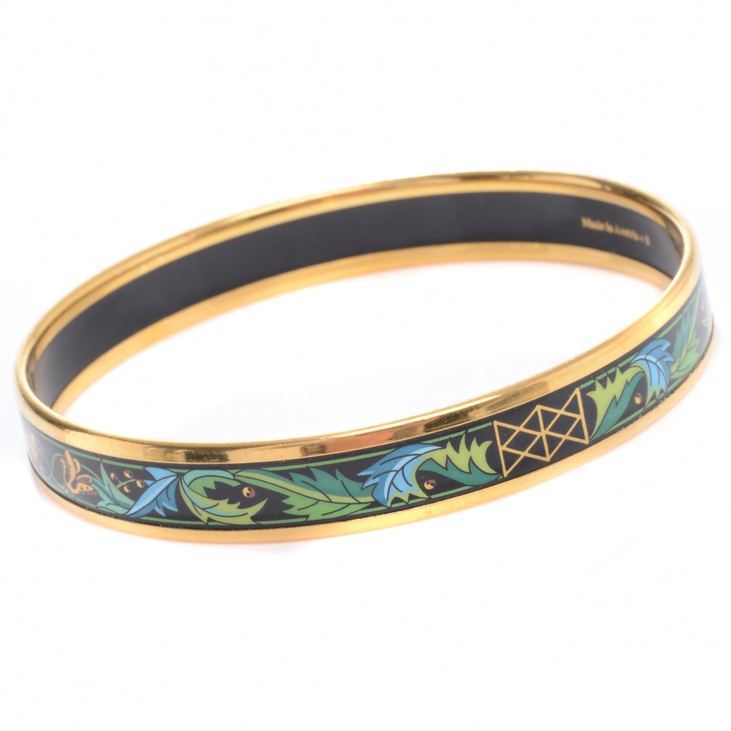 Enamel Narrow Printed Bracelet 65 Gold Plated