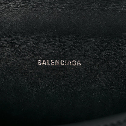 Balenciaga Box Calfskin Graffiti Logo Hourglass Top Handle Bag XS Black Silver 6 of 12