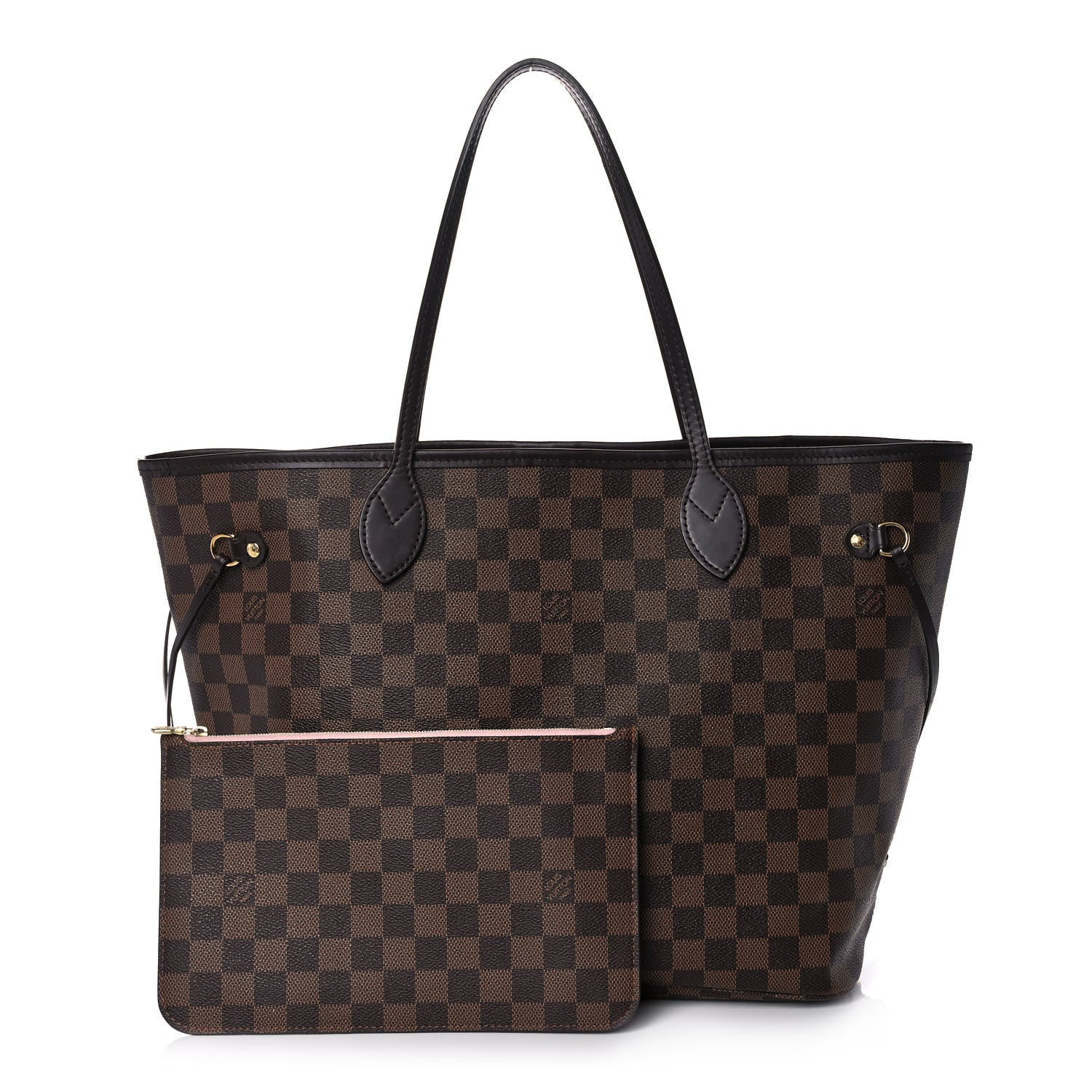 Louis Vuitton Damier Ebene Neo Neverfull MM Rose Ballerine 1 of 14