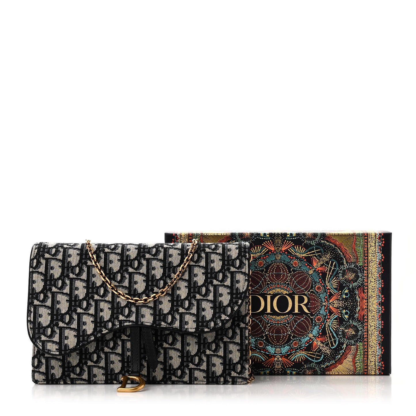 Oblique Saddle Chain Pouch Blue