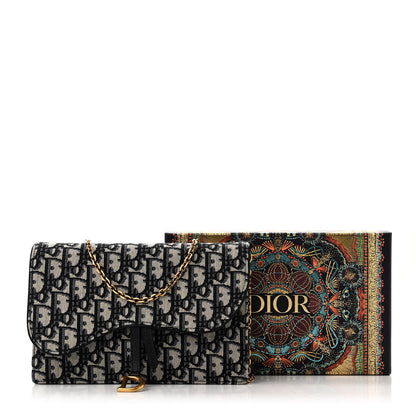 Christian Dior Oblique Saddle Chain Pouch Blue 11 of 11