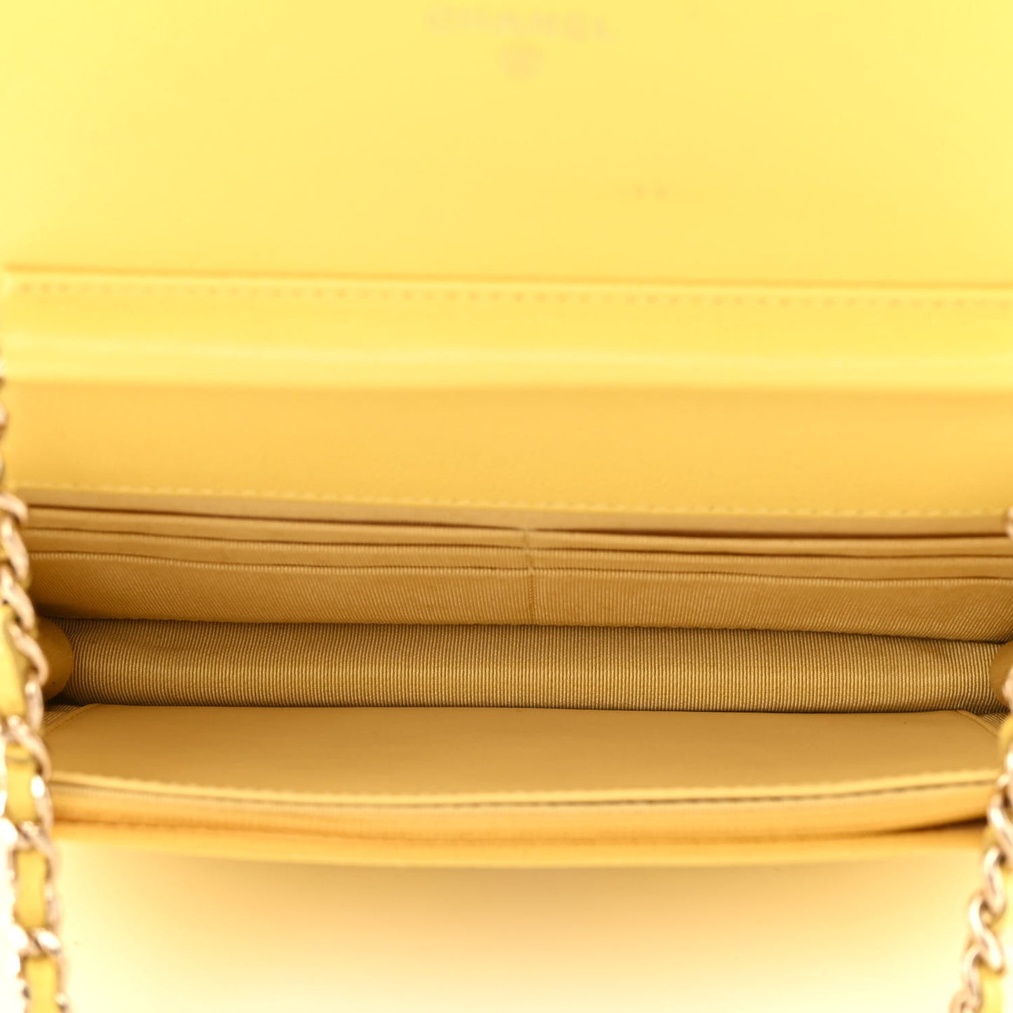 Caviar Quilted Wallet on Chain WOC Yellow